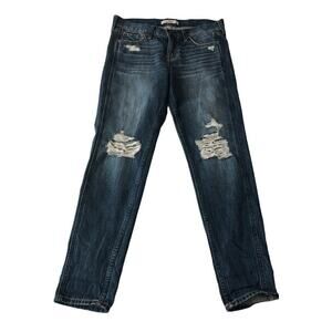 Hollister Womens Jeans Size 3 High Rise Distressed Denim Blue Jeans Dark Wash